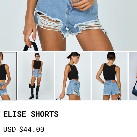 Princess polly Elise jean shorts size 8 - Picture 2 of 4